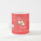 Kute bijen zijn mijn Valentijn Rood Matglas Koffiemok (Voorkant links)
