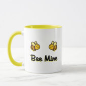 Kute bijenmijn Retro Bumble Bees Licht in kleur Mok (Links)