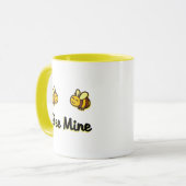 Kute bijenmijn Retro Bumble Bees Licht in kleur Mok (Voorkant links)