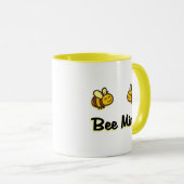Kute bijenmijn Retro Bumble Bees Licht in kleur Mok (Voorkant rechts)