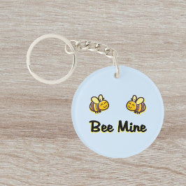 Kute bijenmijn Retro Bumble Bees Licht in kleur Sleutelhanger