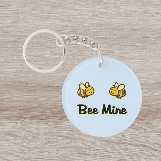 Kute bijenmijn Retro Bumble Bees Licht in kleur Sleutelhanger