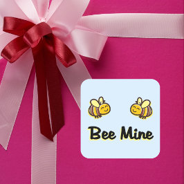 Kute bijenmijn Retro Bumble Bees Licht in kleur Vierkante Sticker