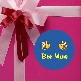 Kute bijenmijn Retro Bumble bijen Donkere kleur Ronde Sticker