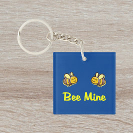 Kute bijenmijn Retro Bumble bijen Donkere kleur Sleutelhanger