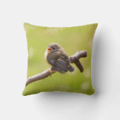 Kute bird zingt gelukkig in een zomerdag kussen (Achterkant)