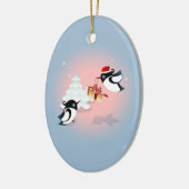 Kute Birds Kerstmis aanwezig Keramisch Ornament (Links)