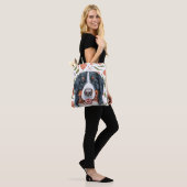 Kute Birmese berg Dog Poppy Flower Pattern Tote Bag (Op model)