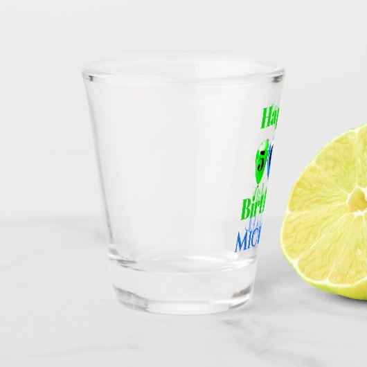 Kute Birthday-ballonnen toevoegen naampagina Shot Glas (Links)