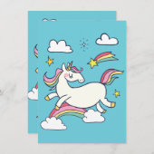 Kute Birthday Doodle Rainbow Unicorn and Stars. Kaart (Voorkant / Achterkant)