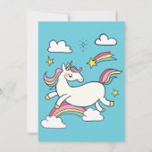 Kute Birthday Doodle Rainbow Unicorn and Stars. Kaart (Voorkant)
