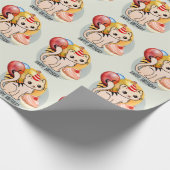 Kute Birthday Kat Wrapping Paper Cadeaupapier (Hoek)