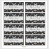 Kute Black Butterfly Pattern Kinder Name School Bo Sticker (Vel)