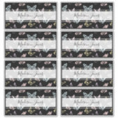 Kute Black Butterfly Pattern Kinder Name School Bo Sticker (Voorkant)