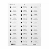 Kute Black Cat Cartoon Return Address Etiket (Full Sheet)