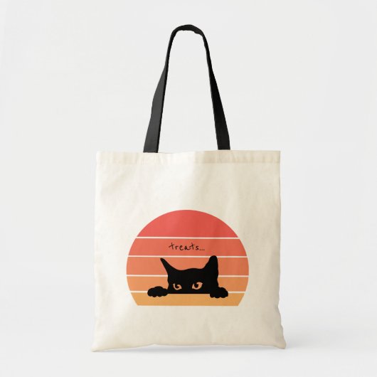 Kute Black Cat Reable Trick or treat Bag Tote Bag (Voorkant)