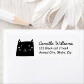 Kute black cat return address label (Insitu)
