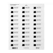 Kute black cat return address label (Full Sheet)