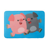 Kute Black en White Cartoon Pigs Bath Mat (Voorkant)