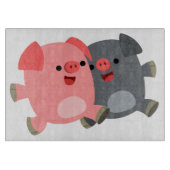 Kute Black en White Cartoon Pigs Cutting Board Snijplank (Voorkant)