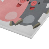 Kute Black en White Cartoon Pigs Cutting Board Snijplank (Hoek)