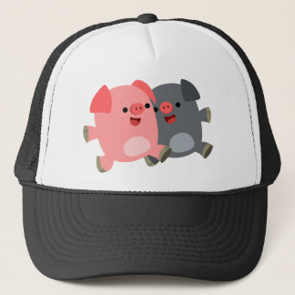 Kute Black en White Cartoon Varkens Pet