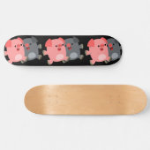 Kute Black en White Cartoon Varkens Schaats Board Skateboard (Horizontaal)