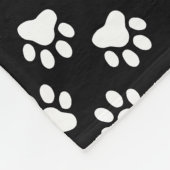 Kute Black en White Dog Paws met hartspatroon Fleece Deken (Hoek)