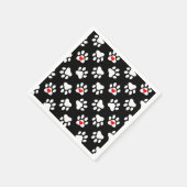 Kute Black en White Dog Paws met hartspatroon Servet (Hoek)