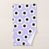 Kute Black en White Flower met blauwe achtergrond Bad Handdoek (Handdoek)