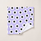 Kute Black en White Flower met blauwe achtergrond Bad Handdoek (Wasdoekje)