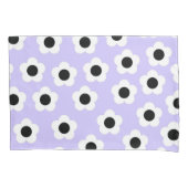 Kute Black en White Flower met blauwe achtergrond Kussensloop (Voorkant)