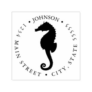 Kute Black en White Zee Horse Return Label Zelfinktende Stempel