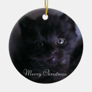 Kute Black Kitten kerstboomversiering Keramisch Ornament