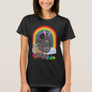 Kute Black Standard Poodle Easter Eggs Bunny Dog T-shirt