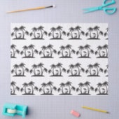 Kute Black White palm tree tiled party strand Tissuepapier (Craft)