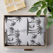 Kute Black White palm tree tiled party strand Tissuepapier (Geschenk)