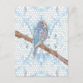 Kute blauwe boon op mozaïekachtergrond briefkaart (Voorkant)