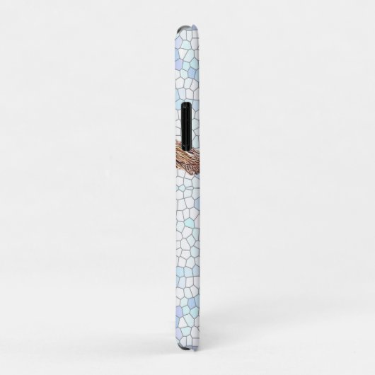 Kute blauwe boon op mozaïekachtergrond Case-Mate iPhone case (Achterkant/rechts)