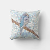 Kute blauwe boon op mozaïekachtergrond kussen (Voorkant)