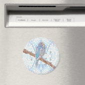 Kute blauwe boon op mozaïekachtergrond magneet (Insitu (Vaatwasser))