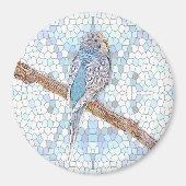 Kute blauwe boon op mozaïekachtergrond magneet (Voorkant)