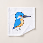 Kute Blauwe IJsvogel Vogel Kunst Bad Handdoek (Wasdoekje)