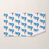 Kute Blauwe IJsvogel Vogel Kunst Bad Handdoek (Handdoek)