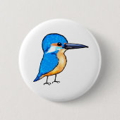 Kute Blauwe IJsvogel Vogel Kunst Ronde Button 5,7 Cm (Voorkant)