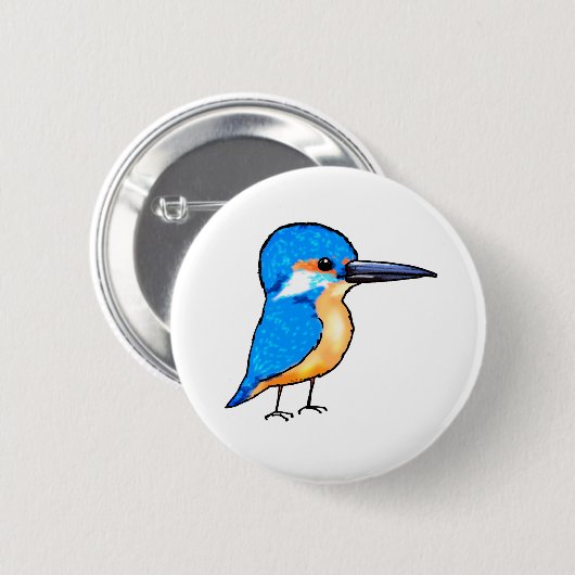 Kute Blauwe IJsvogel Vogel Kunst Ronde Button 5,7 Cm (Voorkant /achterkant)