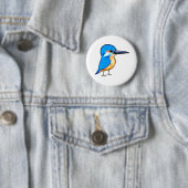 Kute Blauwe IJsvogel Vogel Kunst Ronde Button 5,7 Cm (In situ)
