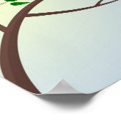 Kute blauwe vogels in de cartoon poster (Hoek)