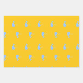 Kute blauwe walvissen op sinaasappel inpakpapier vel (Voorkant 2)