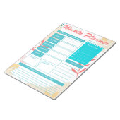 Kute Blauwgroen Green Weekly Planner Notitieblok (Schuin)